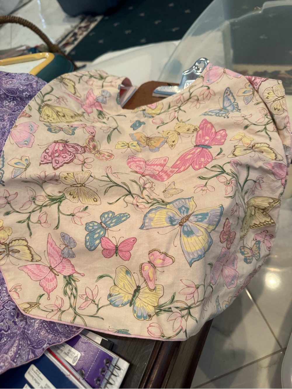 Butterfly Print Cotton adult bibs new or large child bib